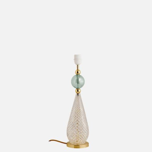 EBB & FLOW SMYKKETABLELAMPBASEMCRYSTALCHECKFORESTGREENBALL