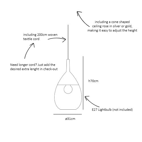 Lute Pendelleuchte XL Deep Blue Copper