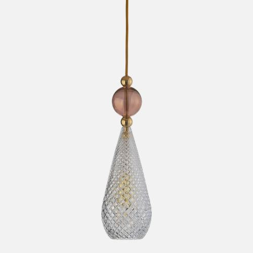 EBB & FLOW SMYKKEPENDANTLAMPMCRYSTALCHECKOBSIDIANBALL
