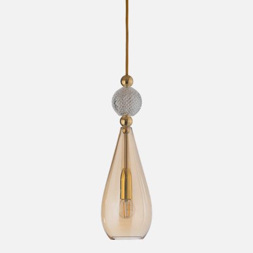 EBB & FLOW SMYKKEPENDANTLAMPMGOLDENSMOKECRYSTALCHECKBALL