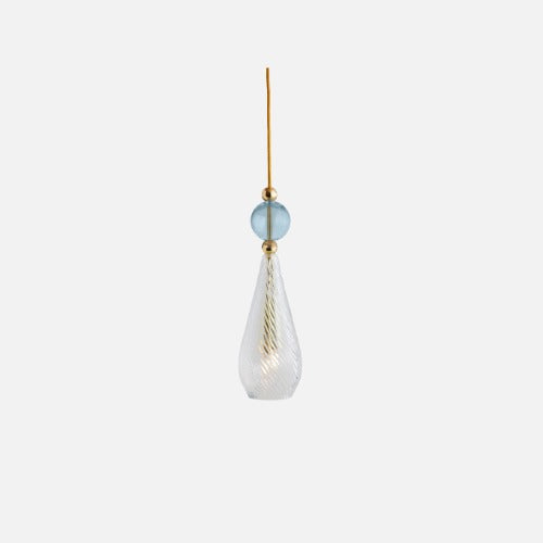 Smykke Pendelleuchte M Crystal Swirl Topaz blue Ball