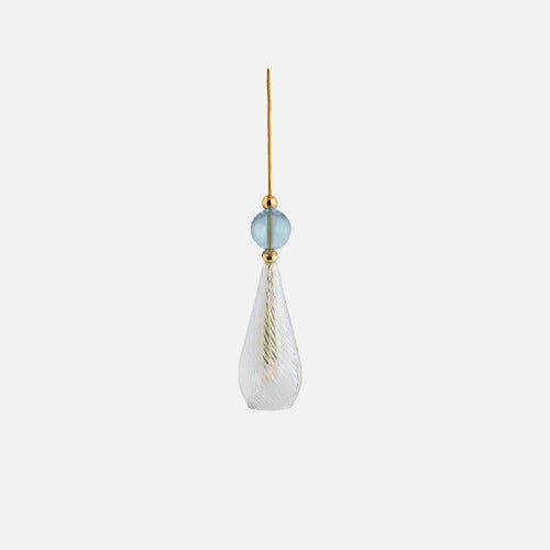 Smykke Pendelleuchte M Crystal Swirl Topaz blue Ball