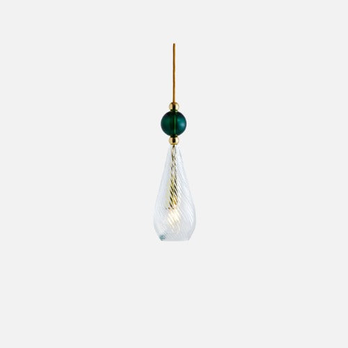 EBB & FLOW SMYKKEPENDANTLAMPMCRYSTALSWIRLIVYGREENBALL