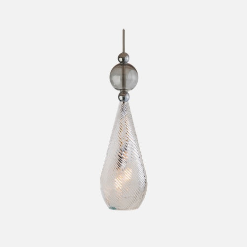 Smykke Pendant lamp L Crystal swirl Smokey grey ball