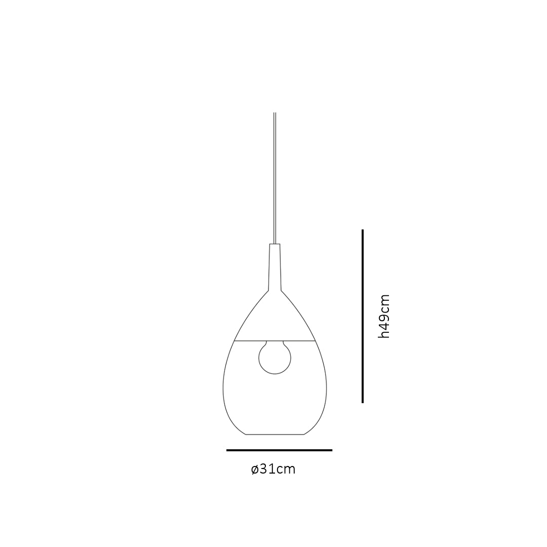 Lute Pendant lamp M Topaz blue Platinum
