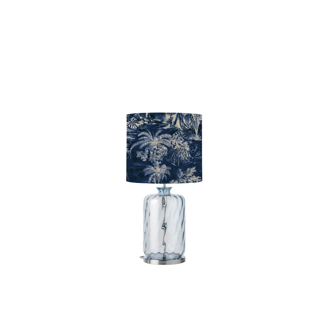 Pillar Table lamp base Topaz blue Dimples