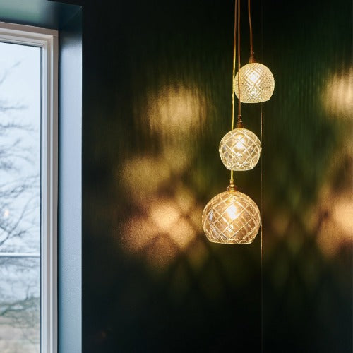 Rowan  Crystal pendant lamp M Large check