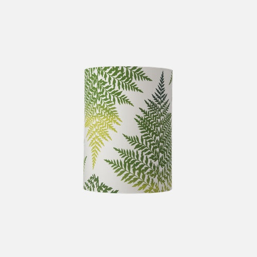 EBB & FLOW FABRICLAMPSHADEDFERNLEAVESGRAPHGREEN