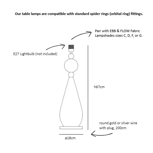 Smykke Table/floor lamp base L Crystal swirl Ivy green ball