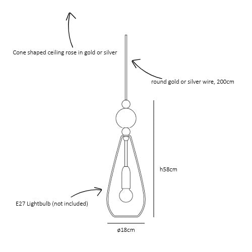 Smykke Pendant lamp L Forest green Crystal swirl ball