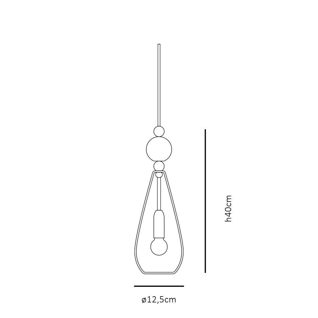 Smykke Pendant lamp M Crystal swirl Forest green ball