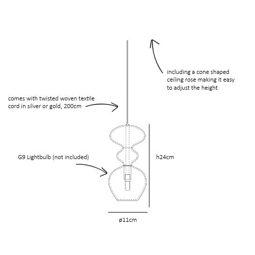 Futura   Pendant lamp S Clear Platinum