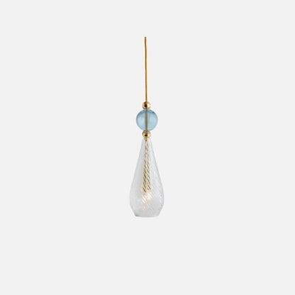 Smykke Pendelleuchte M Crystal Swirl Topaz blue Ball