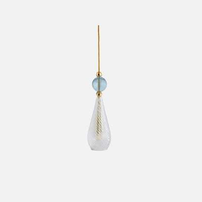 Smykke Pendelleuchte M Crystal Swirl Topaz blue Ball