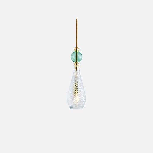 Smykke Pendant lamp M Crystal swirl Forest green ball