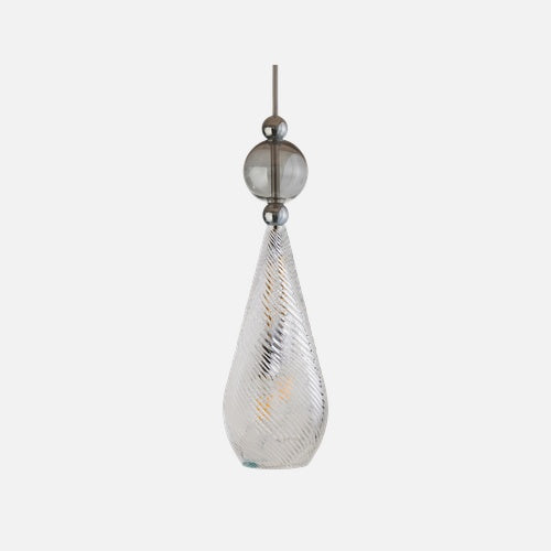 Smykke Pendant lamp L Crystal swirl Smokey grey ball