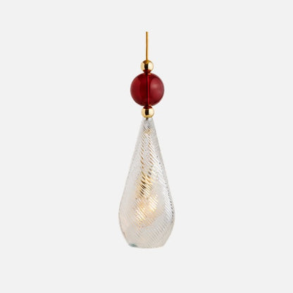 Smykke Pendelleuchte L Crystal Swirl Ruby Ball