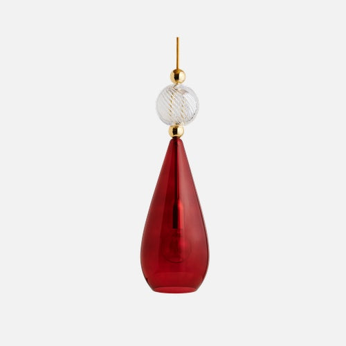 Smykke Pendelleuchte L Ruby Crystal Swirl Ball