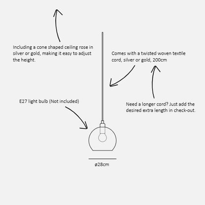 Rowan Crystal Pendelleuchte L Small check