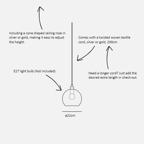 Rowan  Pendant lamp M Bright coral
