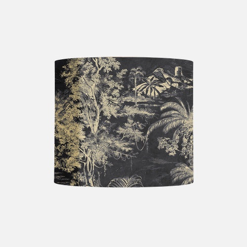 Fabric lampshade C Palms Slate