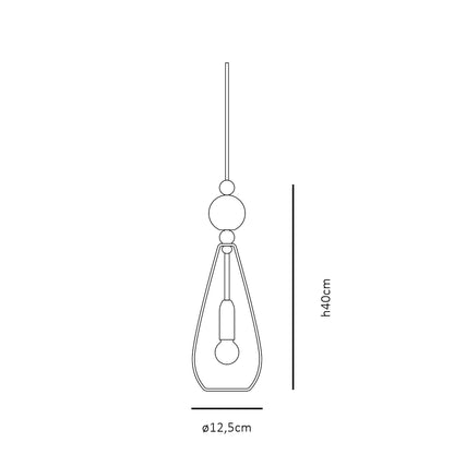 Smykke Pendelleuchte M Crystal Swirl Obsidian Ball