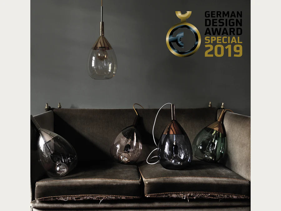 Lute Pendant lamp M Smokey grey Platinum